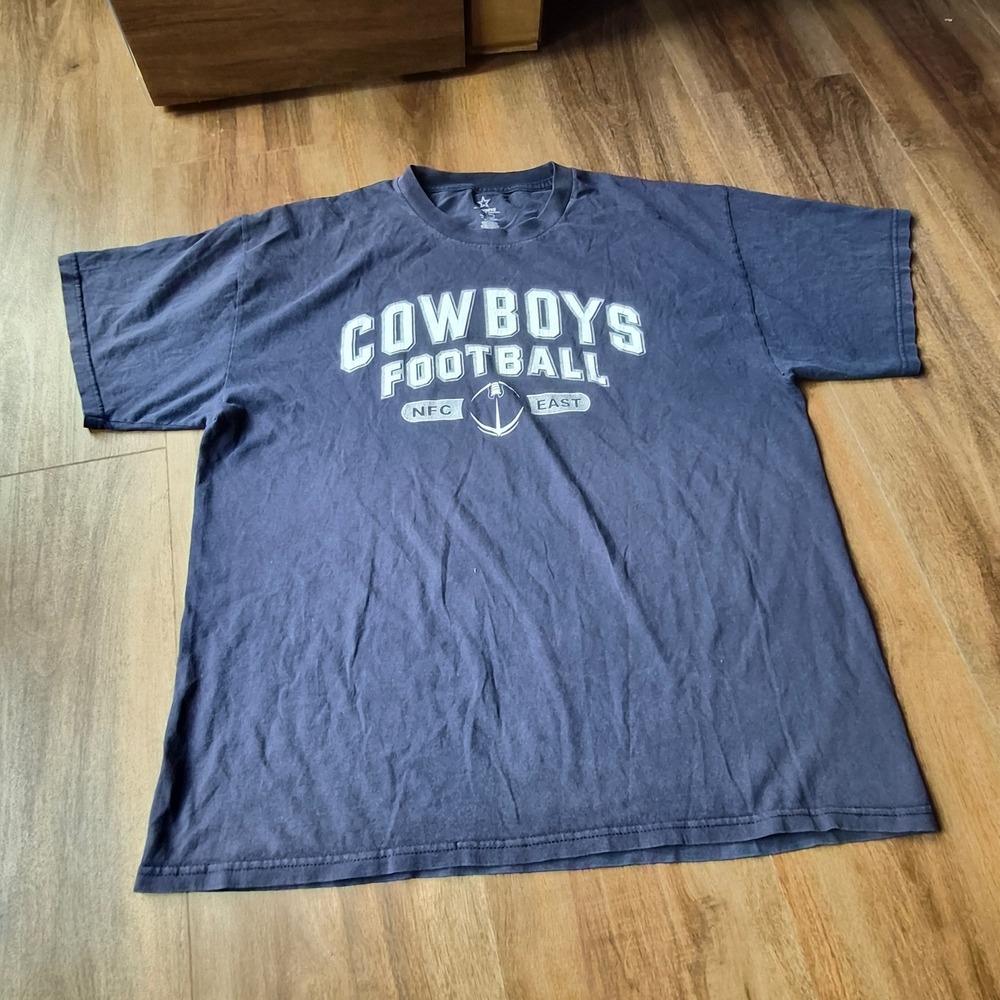 Dallas Cowboys Football T Shirt Mens Large Navy Blue NFC East Graphic Tee Cotton